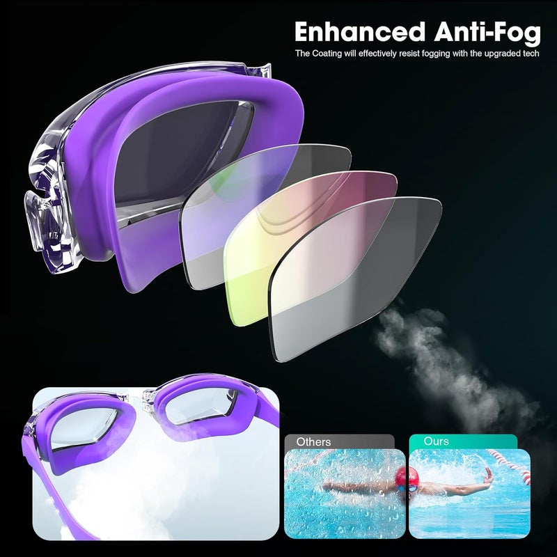 Braylin Swim Goggles, 2-Pack Swimming Goggles, Anti Fog, No Leaking For Adult Women Men Youth - Image 3